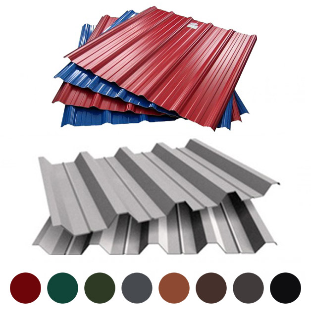 Профнастил покрівельний товщ. 0.5мм, хвиля 35мм, сталь DX51D цинк Z100, матполіестер (PEMA) 35мкм, колір RAL, матовий